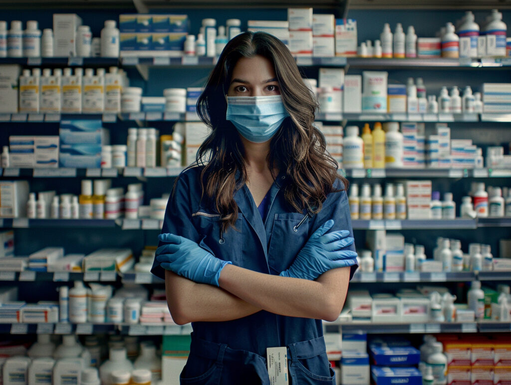 Pharmacist Working in Drugstore